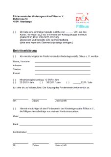 Download Anmeldeformular fr den Frderverein der DRK-Kindertageseinrichtung Fifikus Altenberge