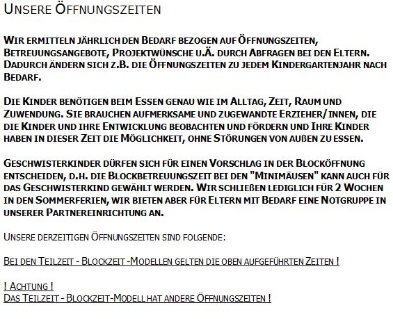 Öffnungszeiten